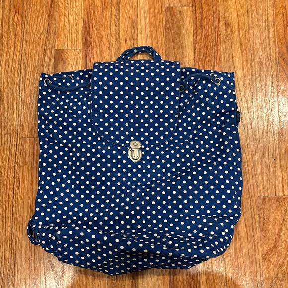 KiuLoam 17 Inch Laptop Backpack - Daisy Flowers Polka Dot Blue School Bookbag, Daypack For Teens & Adults - View #2